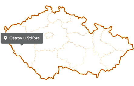 Mapa - Ostrov u Stříbra, Česká republika