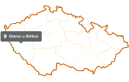 Mapa - Ostrov u Stříbra, Česká republika